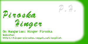 piroska hinger business card